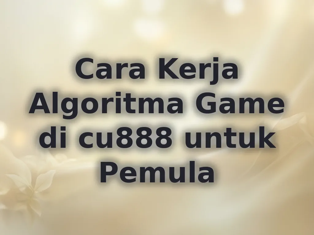 Cara Kerja Algoritma Game di cu888 untuk Pemula